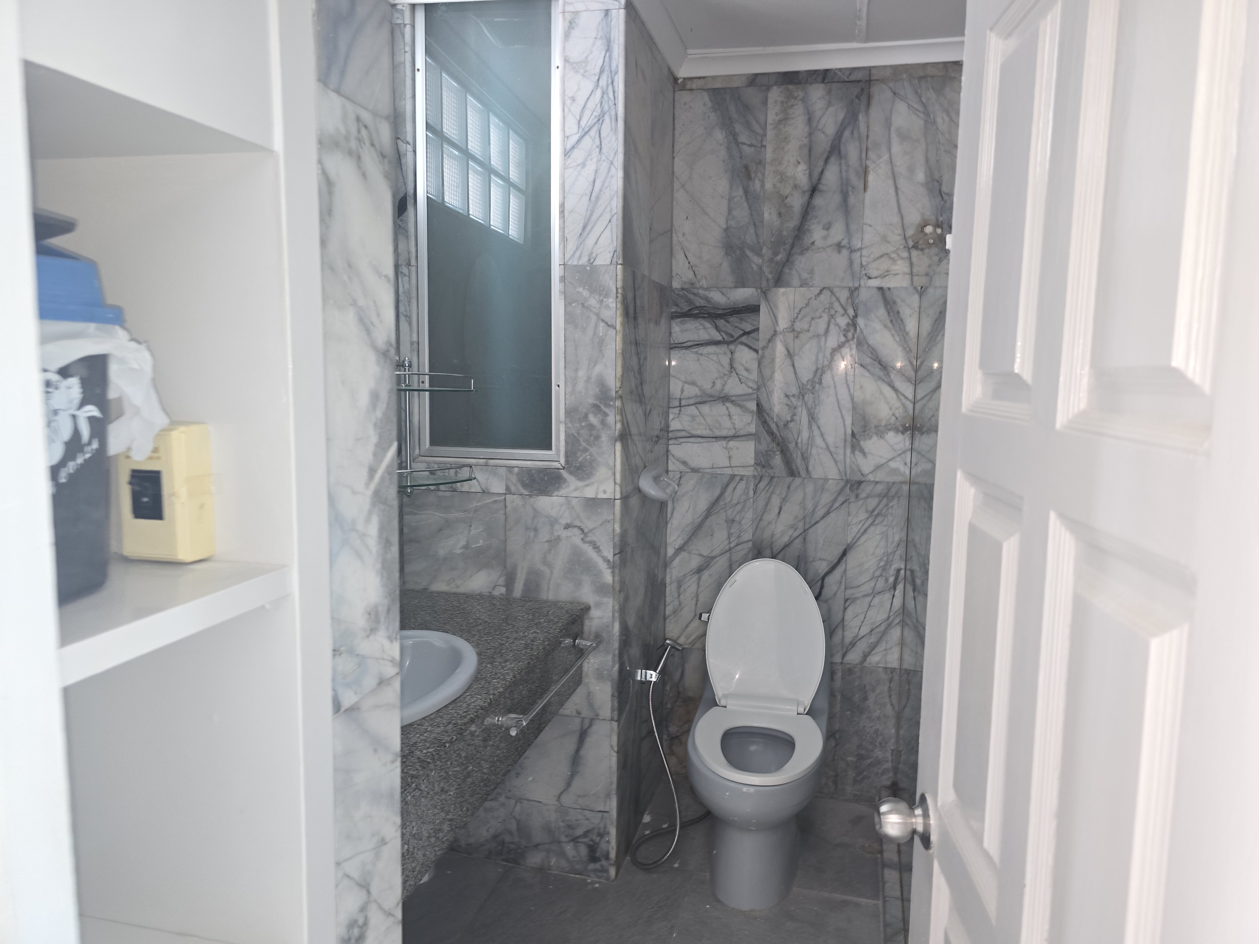 Studio bathroom hot shower
